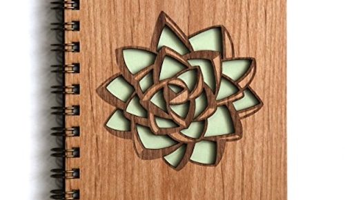 Laser Cut Wood Journal and Notebook