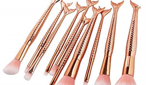 Coshine Rose Gold Unique Mermaid Makeup Brush Set